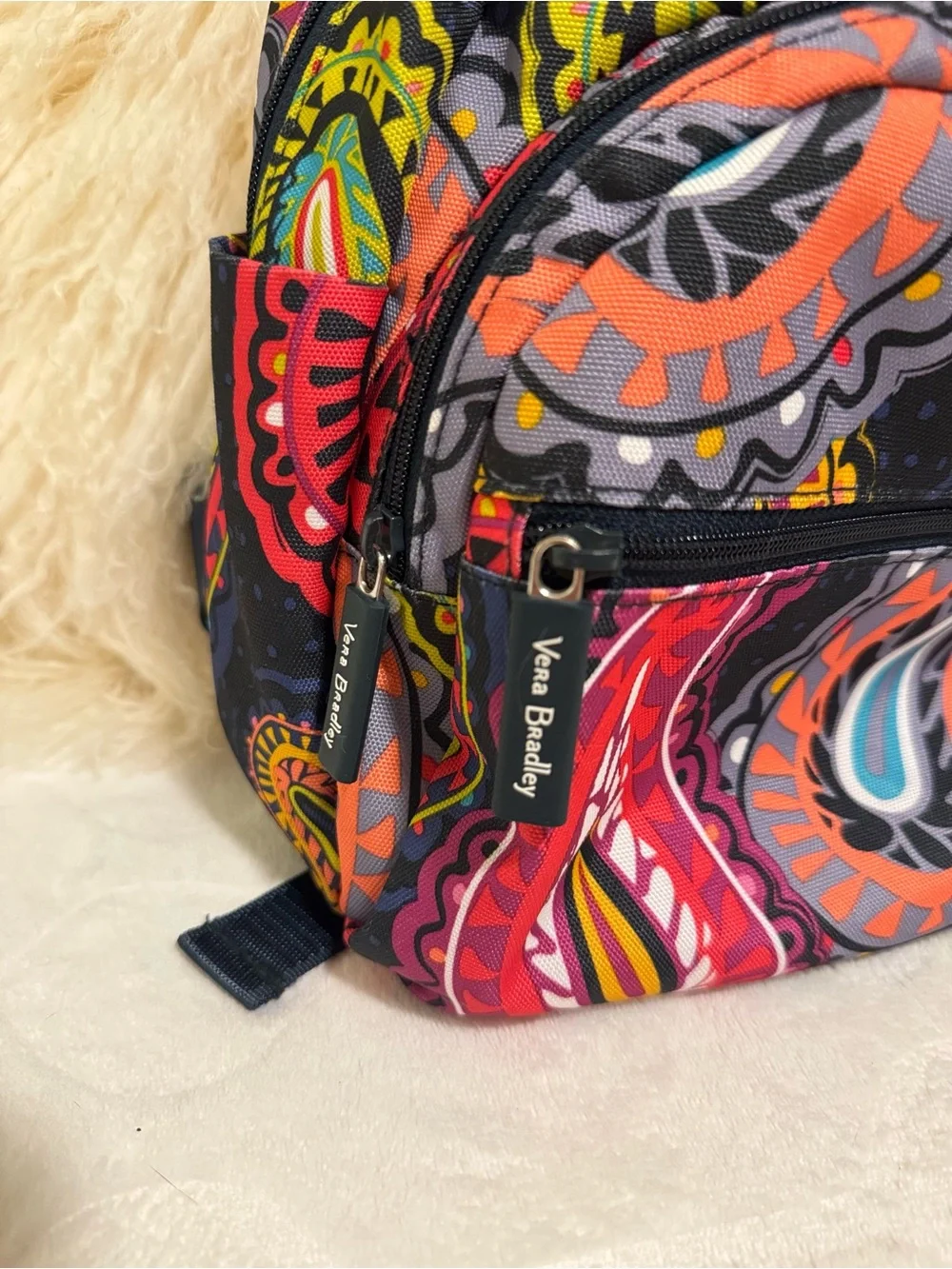 Vera Bradley Paisley pattern Mini Lighwright Backpack with Multicolor Accents